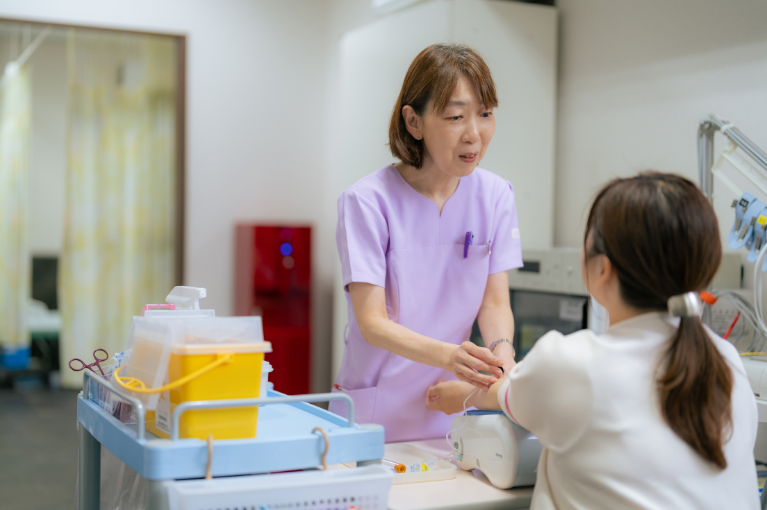 採血中のようす